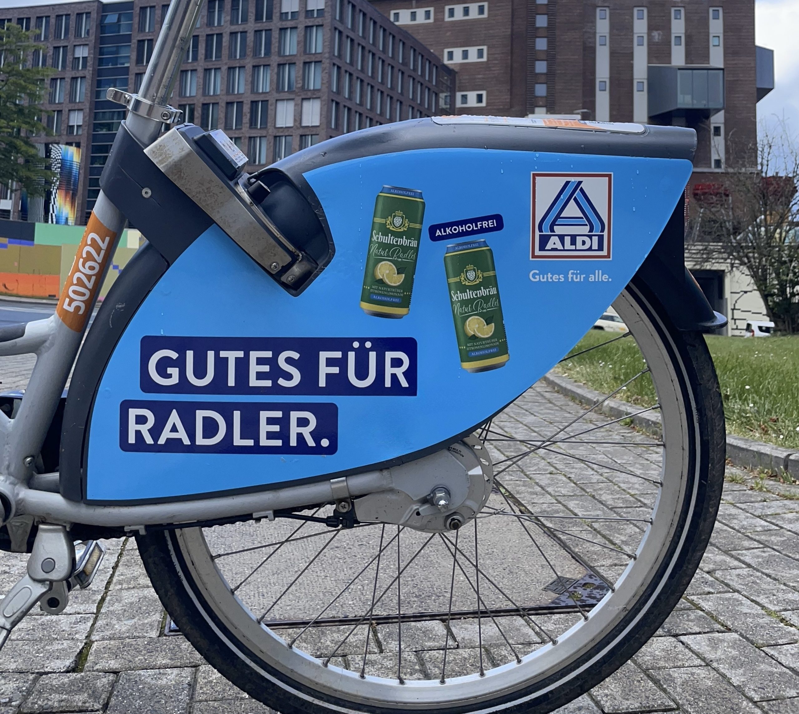 Bicycle advertising as part of the 360-degree campaign “Good for everyone.”